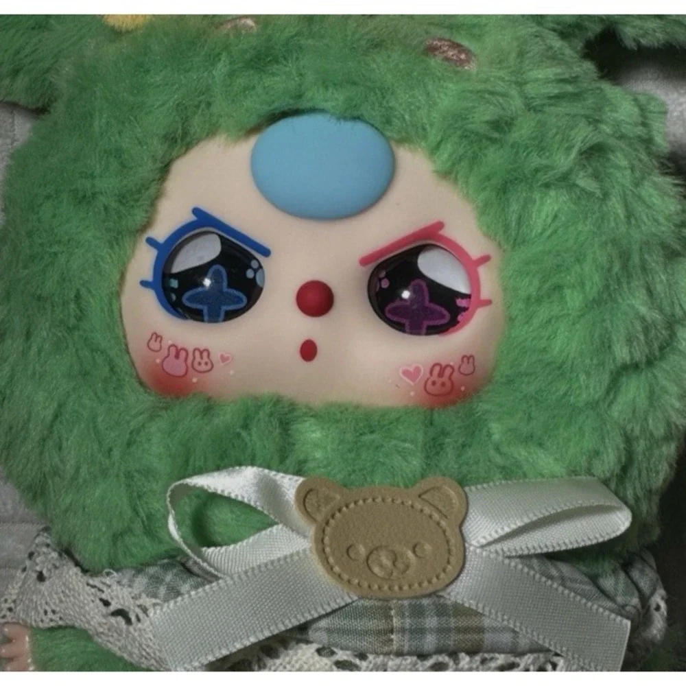 Authentic BABY THREE Lily Rabbit Town V2 Green Special Bunny Cheek Plush Pendant